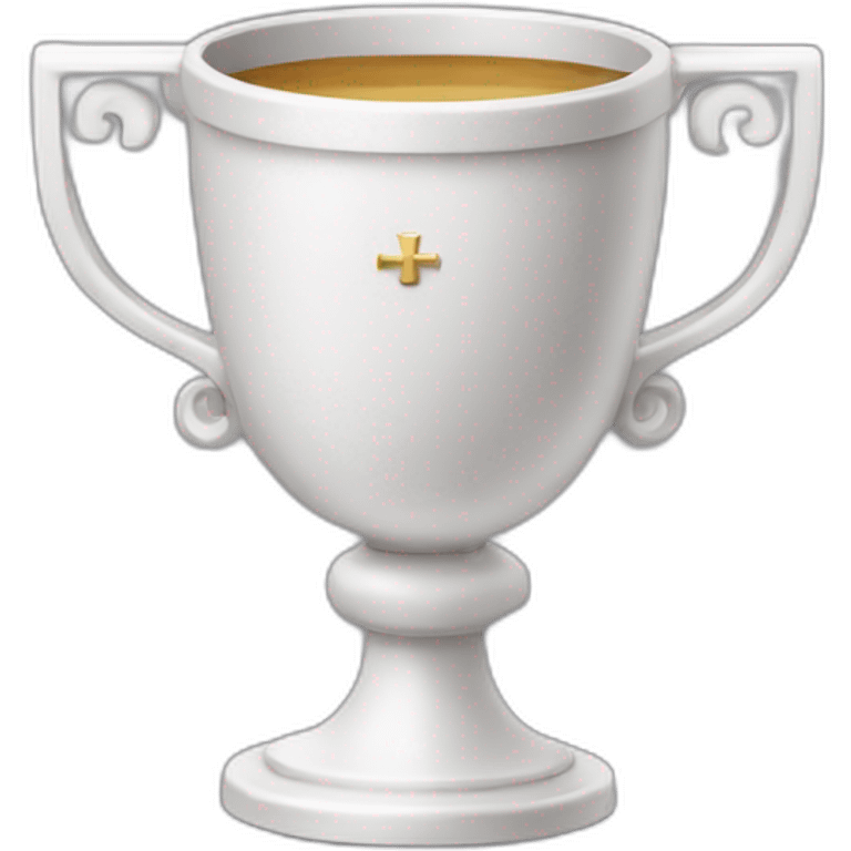 royal empty Christian cup for the winner with a cross emoji