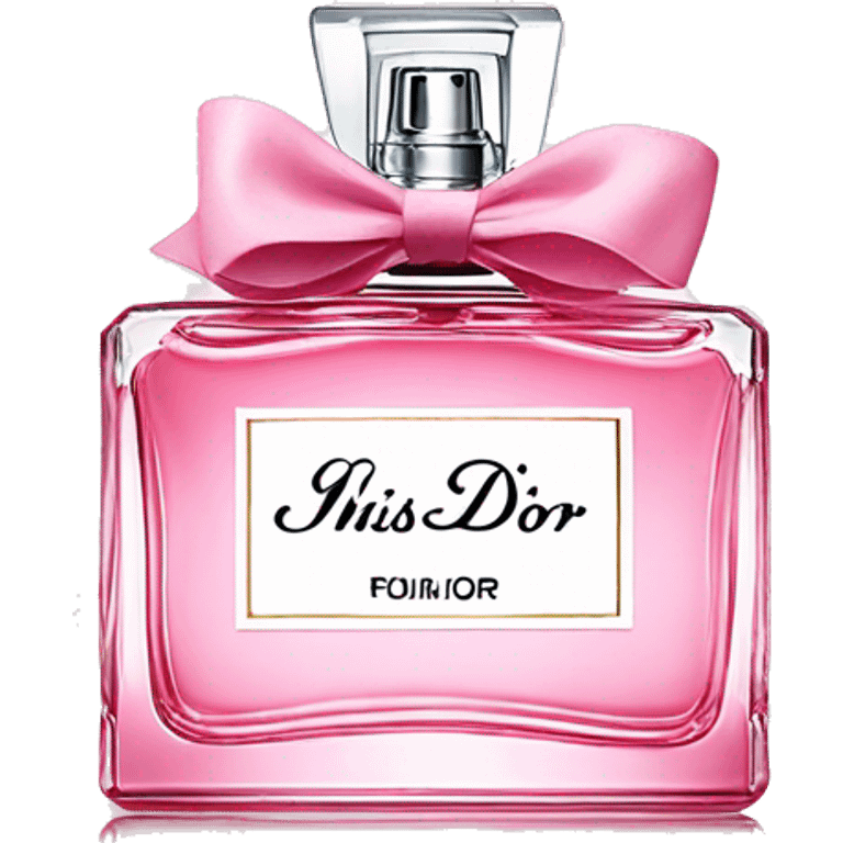 pink miss dior perfume with bow and flowers emoji