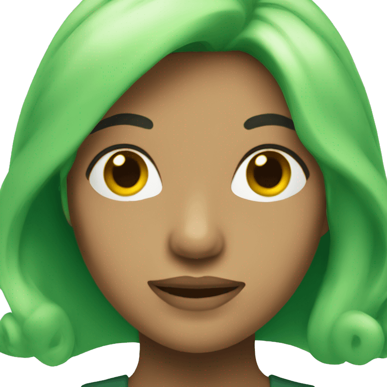 transgender with green hair emoji