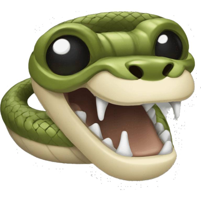 Medium sized snake hissing  emoji