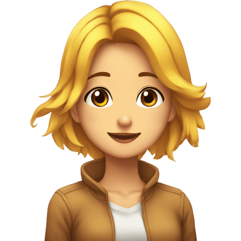 chica anime enamorada pelo castaño emoji