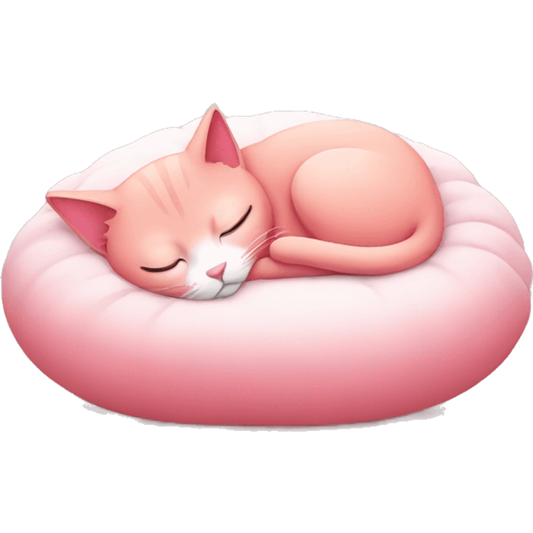 pink cat sleeping emoji