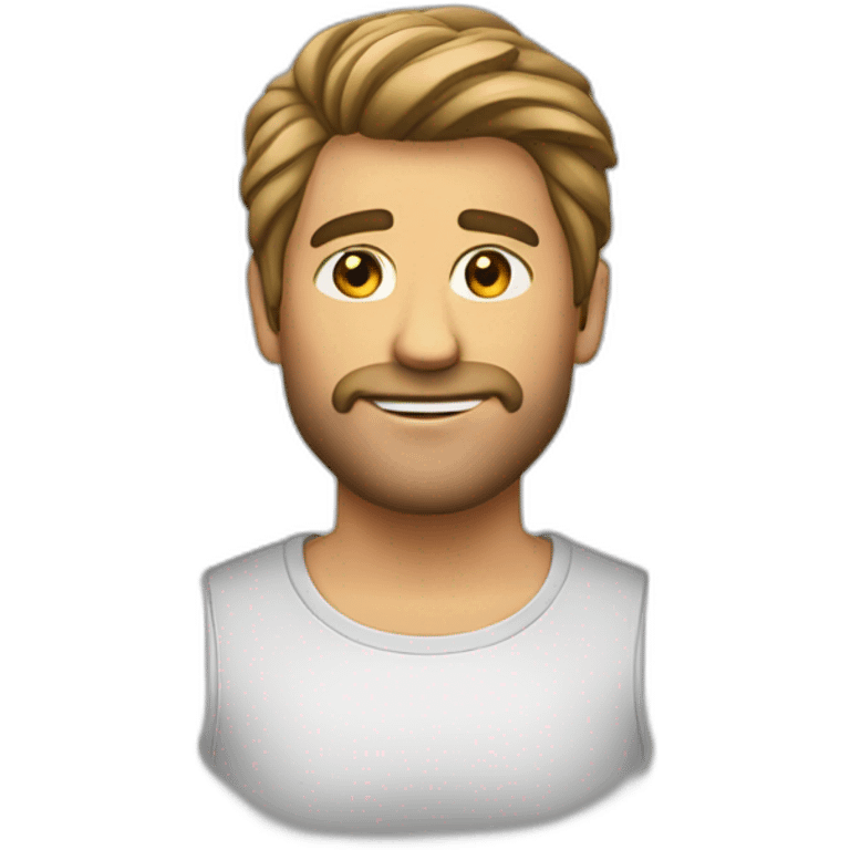 Emoji de cara con pelo largo hombre emoji