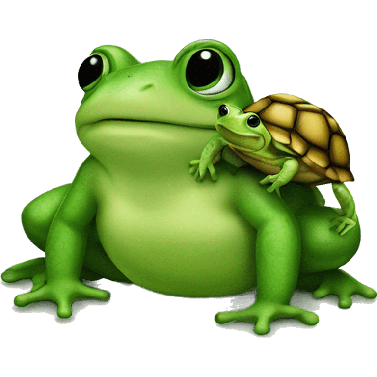 Frog and turtle in a club emoji