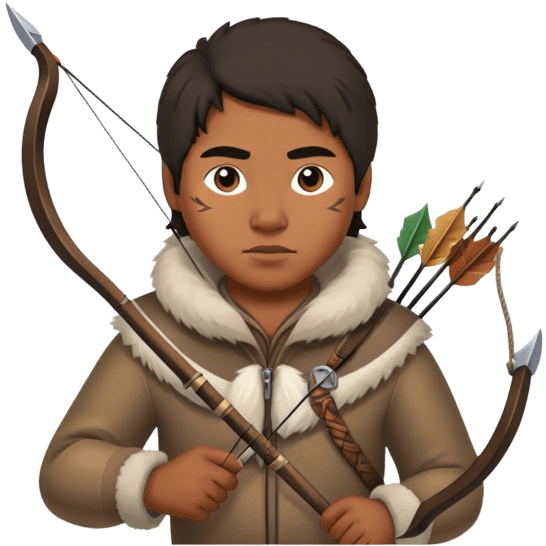 Inuit hunter holding bow and arrow emoji