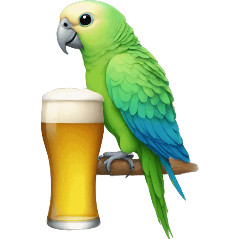 Parakeet drinking a beer  emoji