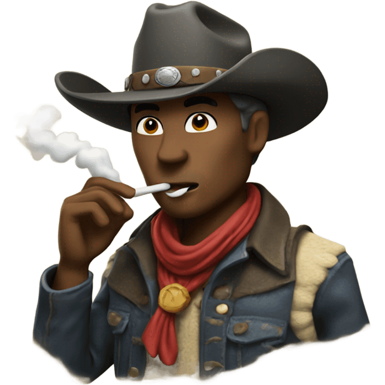 Cowboy blowing smoke emoji