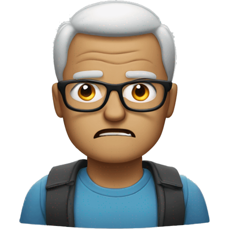 Angry man with transparent glasses  emoji