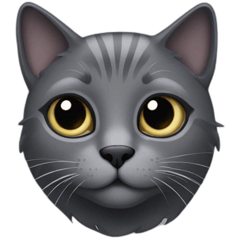 Grey and black cat emoji