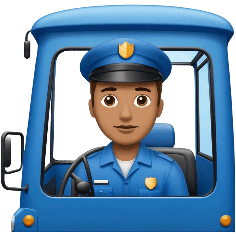 bus driver driving a blue bus emoji