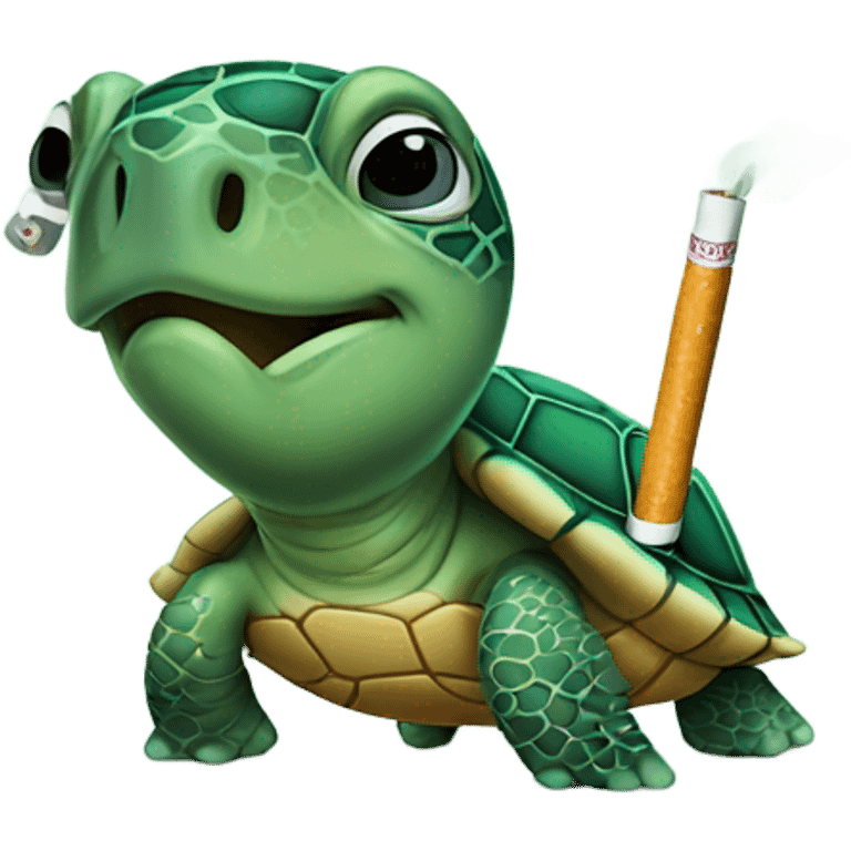 Sea turtle smoking emoji