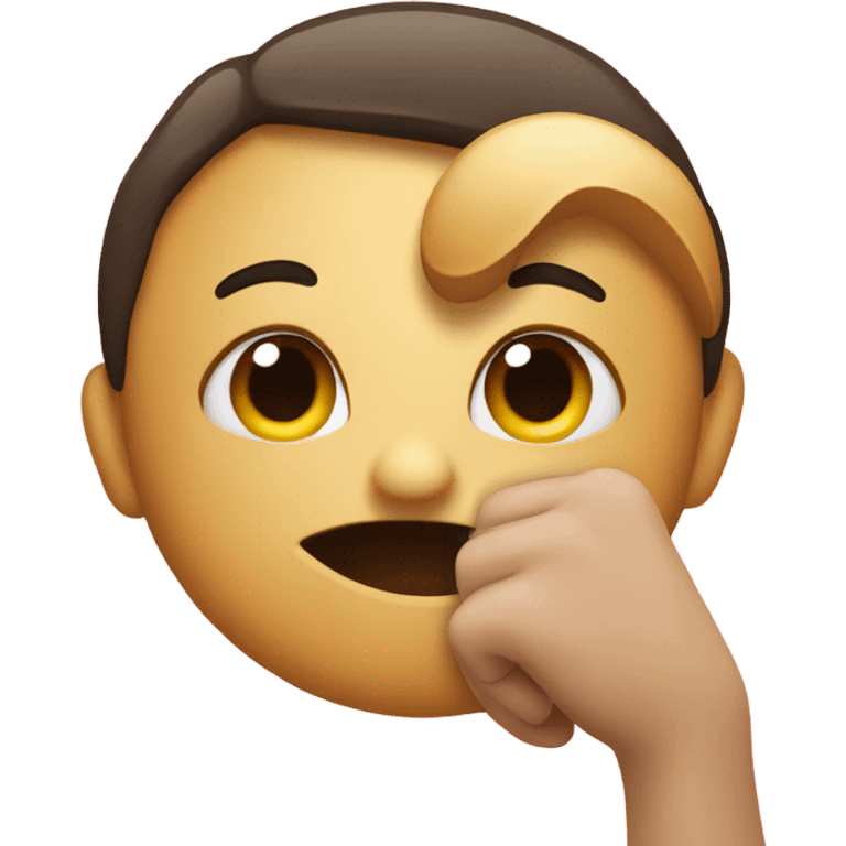 Emoji face with hand holding up half heart over mouth  emoji