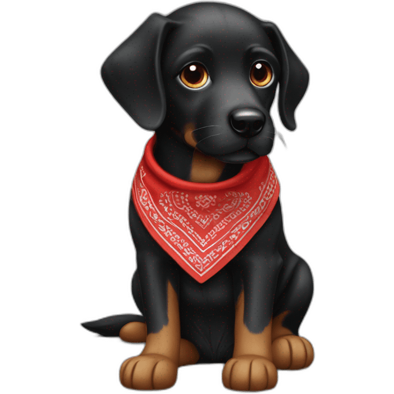 black-dog-red-bandana emoji