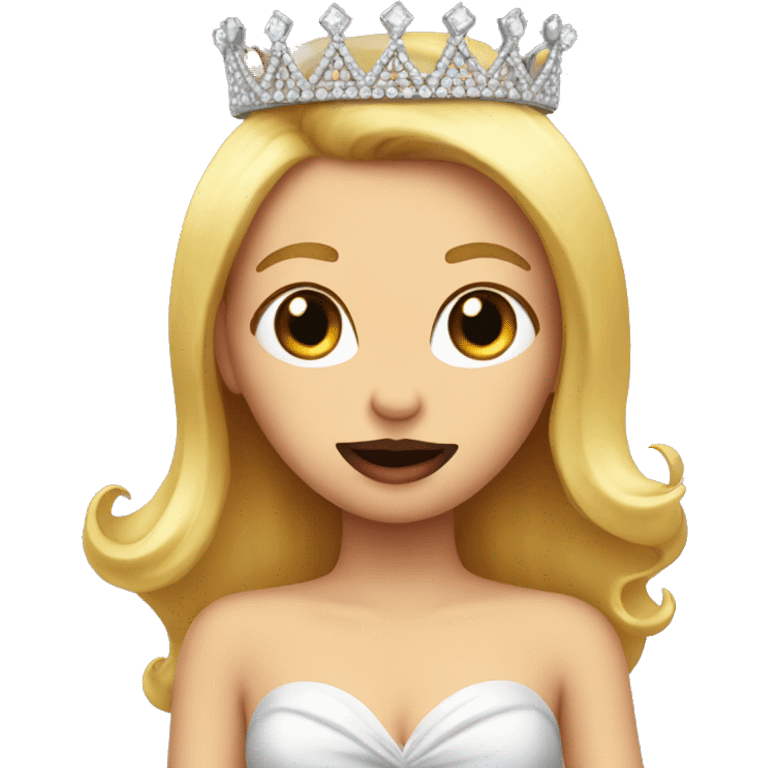 Cute emoji with lipstick and a tiara on emoji