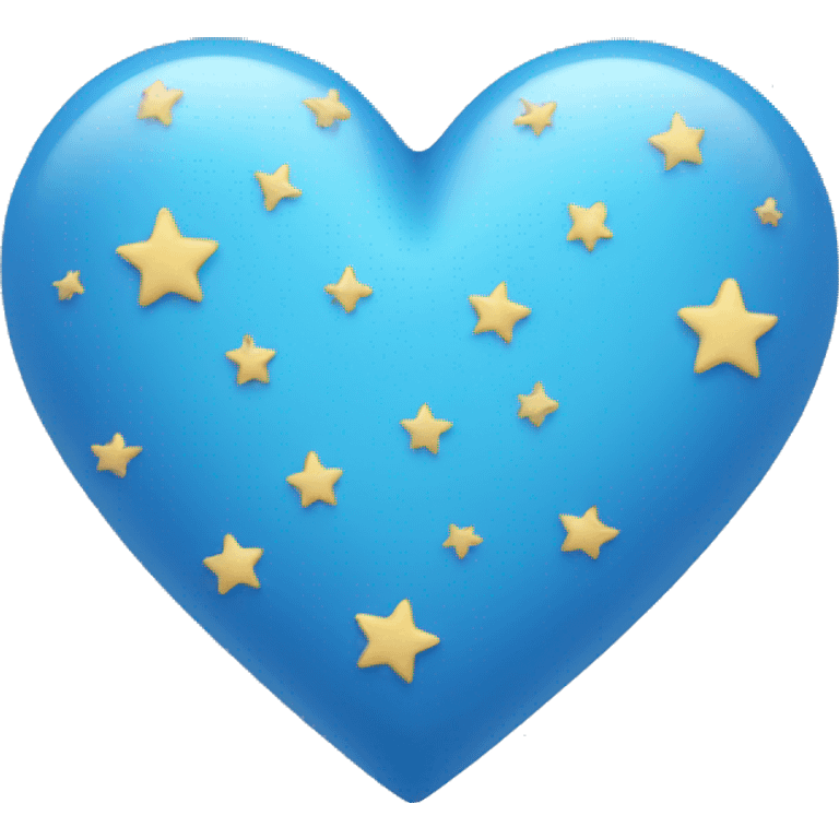 A blue heart with lots of stars around it emoji