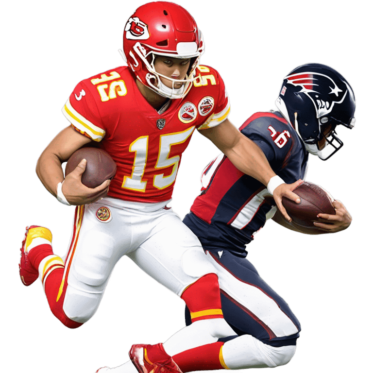 Patrick Mahomes being sacked by a Houston Texans player emoji