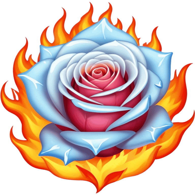 Icy rose on fire emoji