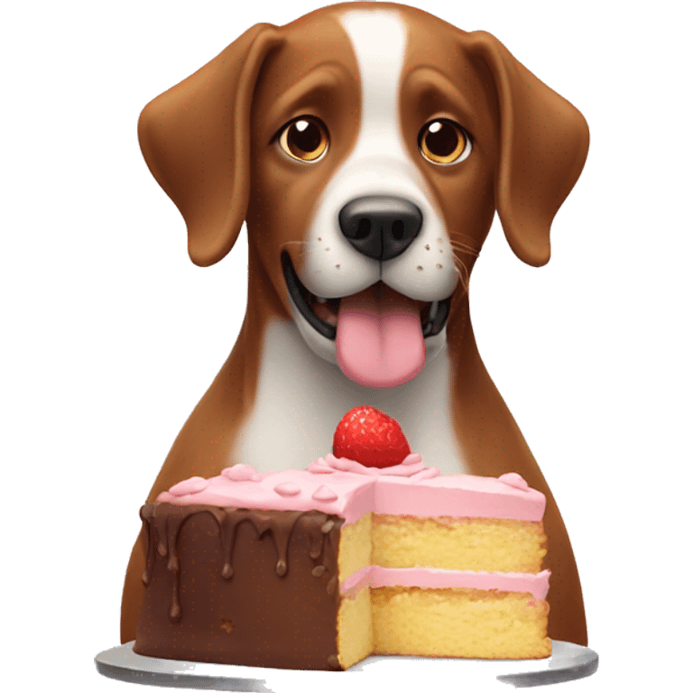 Dog eating cake emoji