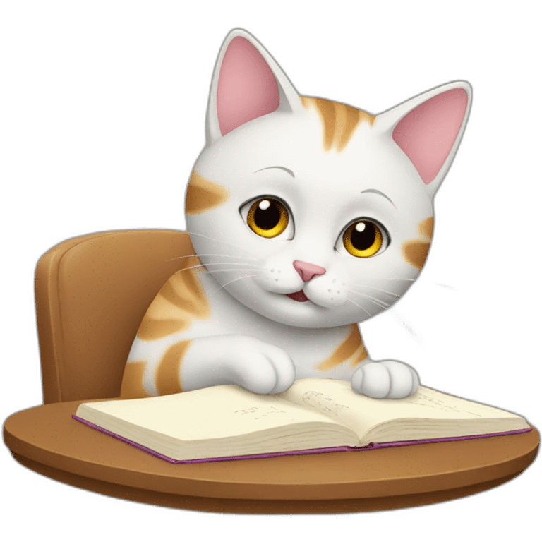 Cat studying  emoji