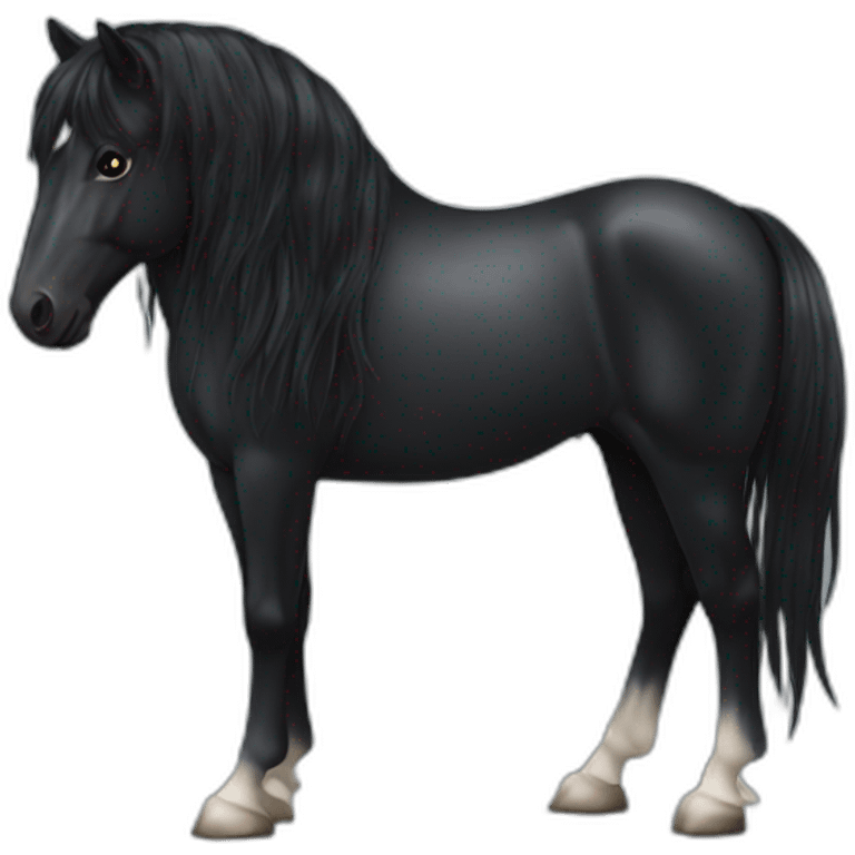 frisian horse with black mane and black head emoji