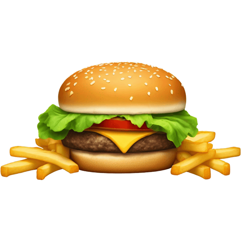 Burger and fries emoji