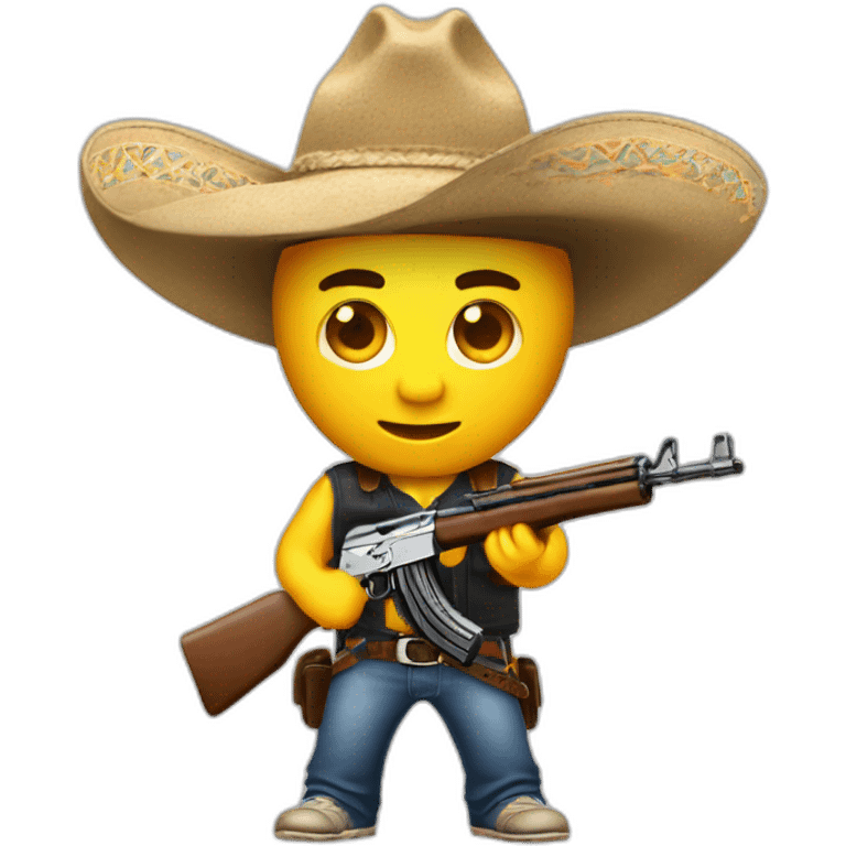 Ak 47 con sombrero de vaquero  emoji