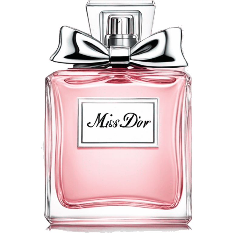 Light pink Miss Dior perfume with bow emoji