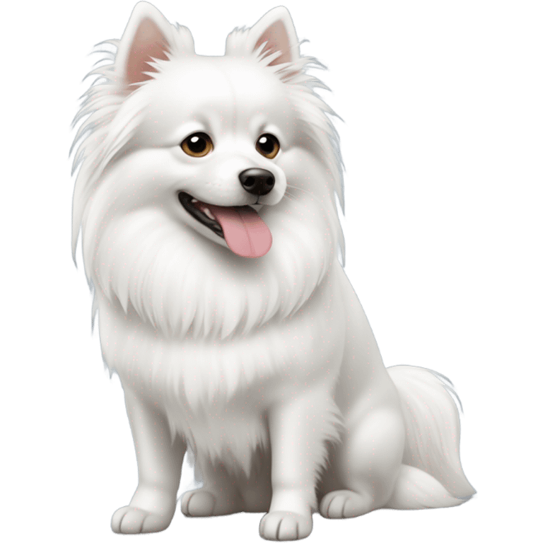 white shoet haired german spitz emoji