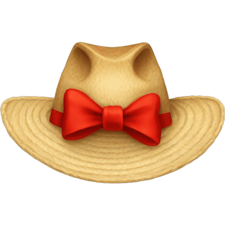 Farm hat + red bow  emoji