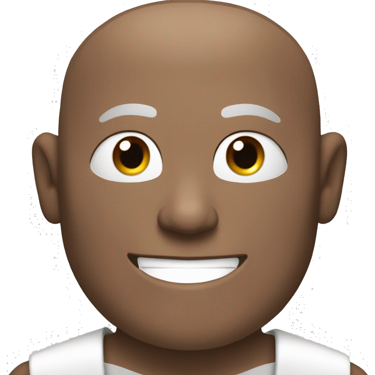 Happy white middle age male human frier monk with buzz cut square jaw emoji