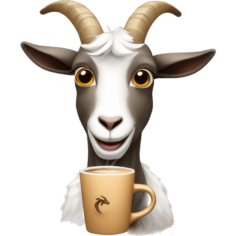 Goat with coffee emoji