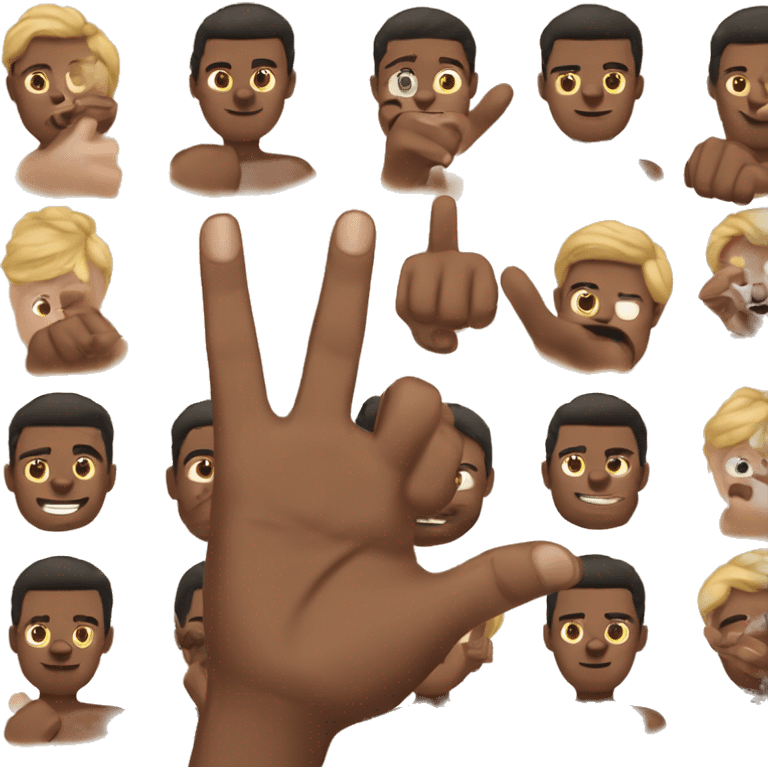 Man with light dark skin making a W with his fingers like bergwijn emoji