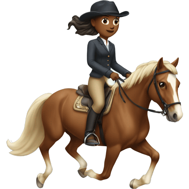 girl riding a horse in canter emoji