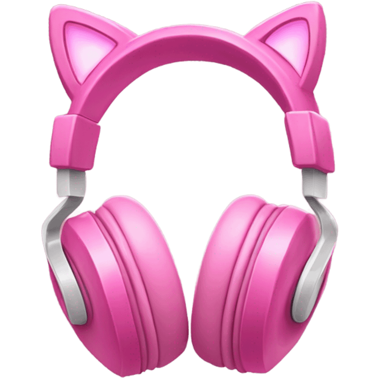 Pink headphones with cat ears emoji