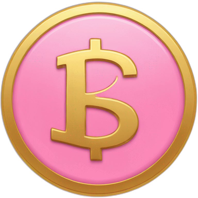 pink coin with gold dollar sign large stroke size emoji