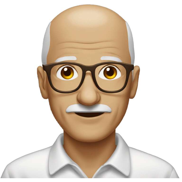 older man brown glasses bald art emoji