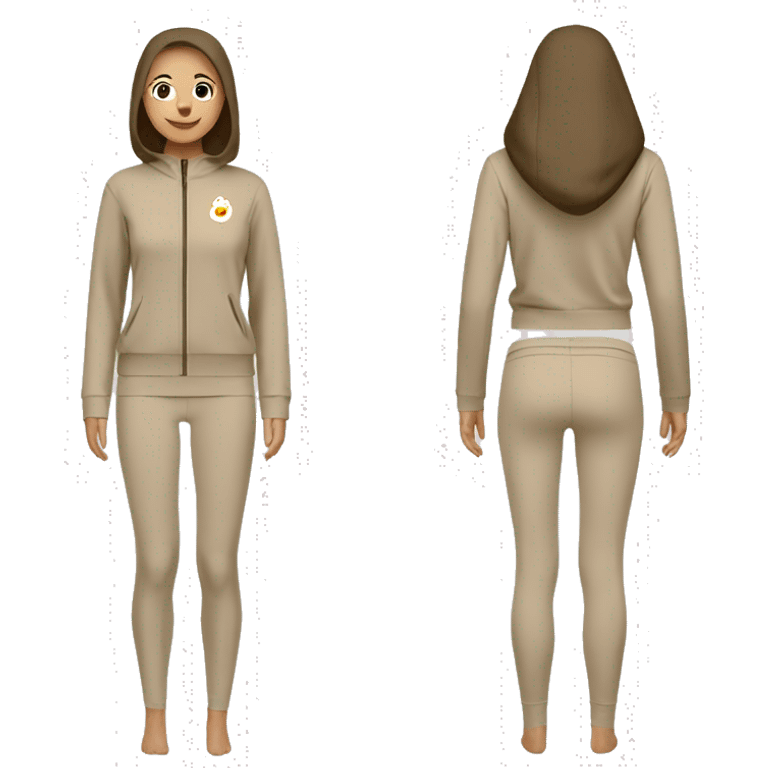 Beige leggings and long sleeve zip top emoji