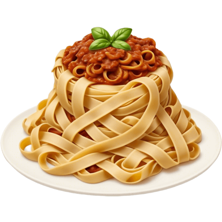 Cinematic Realistic Tagliatelle al Rag√π Dish Emoji, showcasing hand‚Äêcut pasta enveloped in a rich, slow‚Äêcooked meat sauce rendered with detailed textures and hearty, inviting lighting. emoji