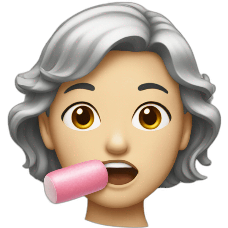 woman chewing gum emoji