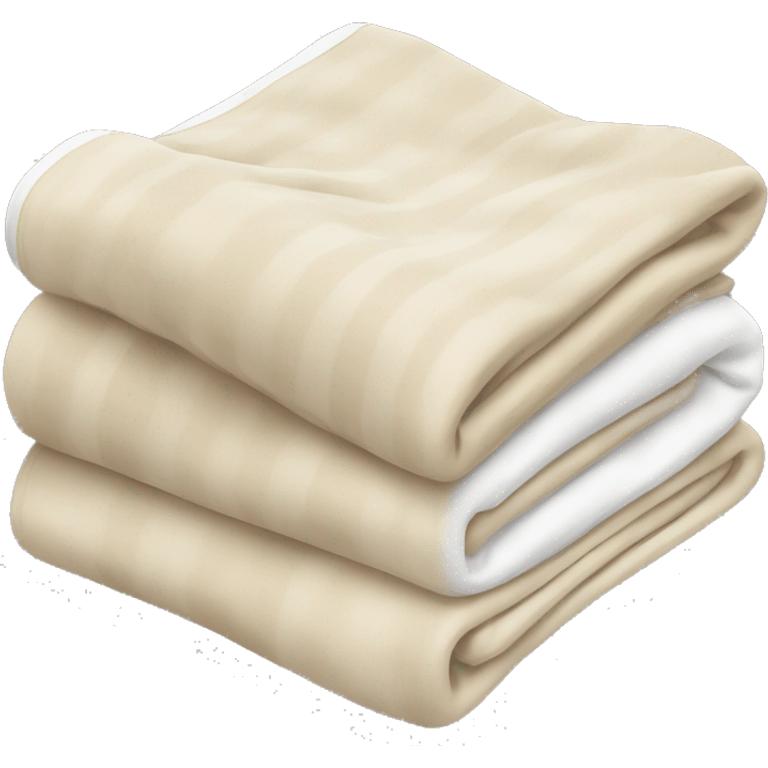 Beige and white folded blanket emoji