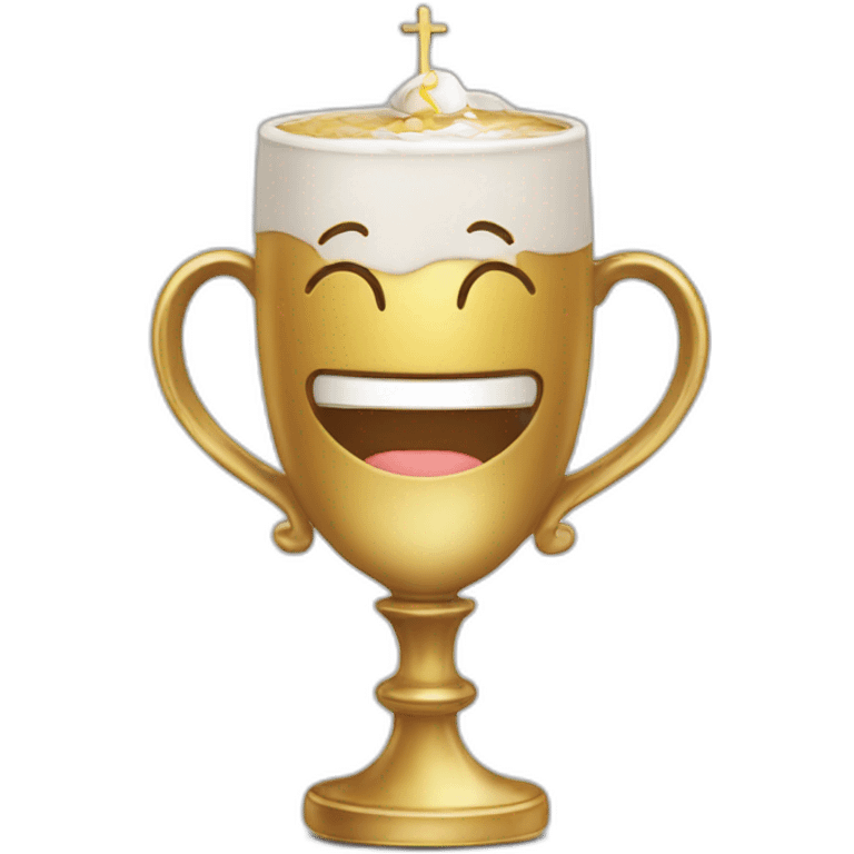 Christian cup for the winner with a cross emoji