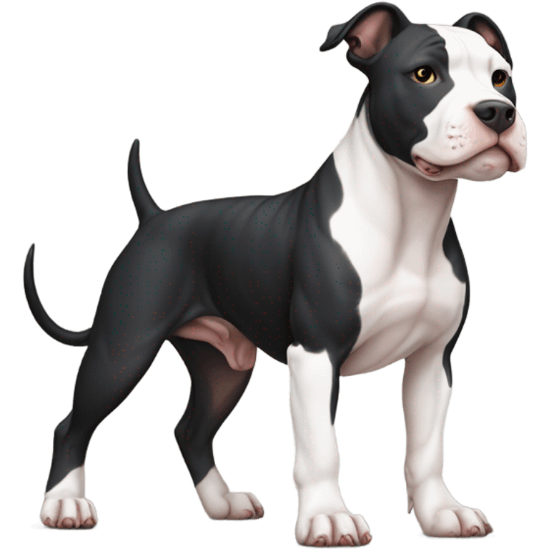 American pitbull terrier black and white  emoji