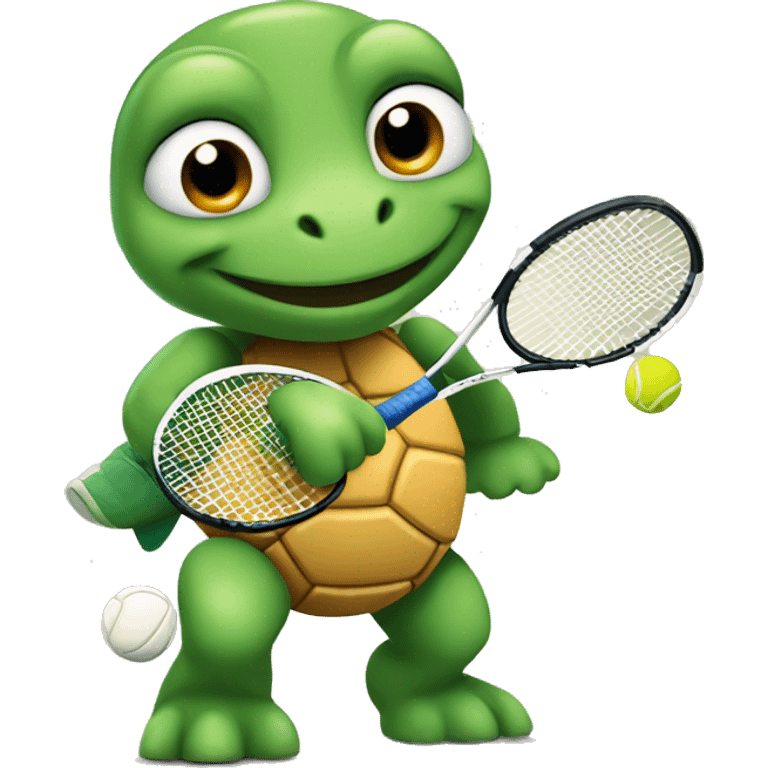 turtle playing tennis emoji