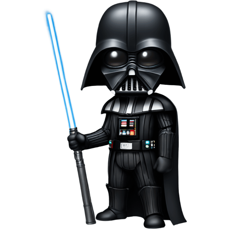 Realistic Darth Vader with a saber staff and a menacing look  emoji