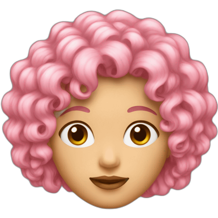 Femme cheveux bouclés rose  emoji