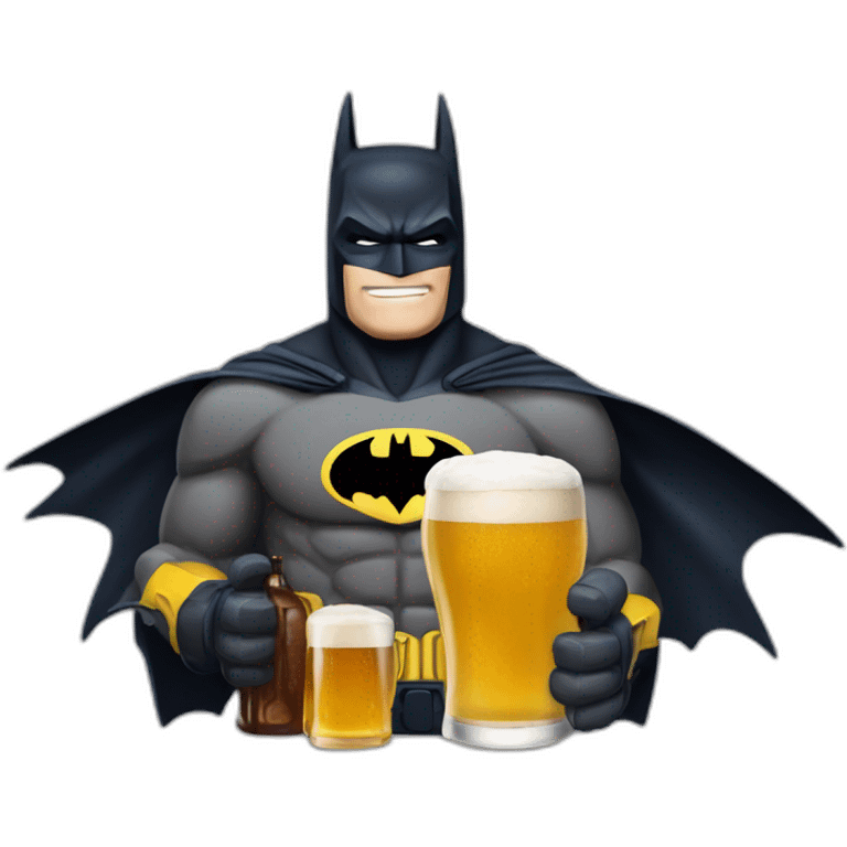 Batman avec une bière 🍺 emoji