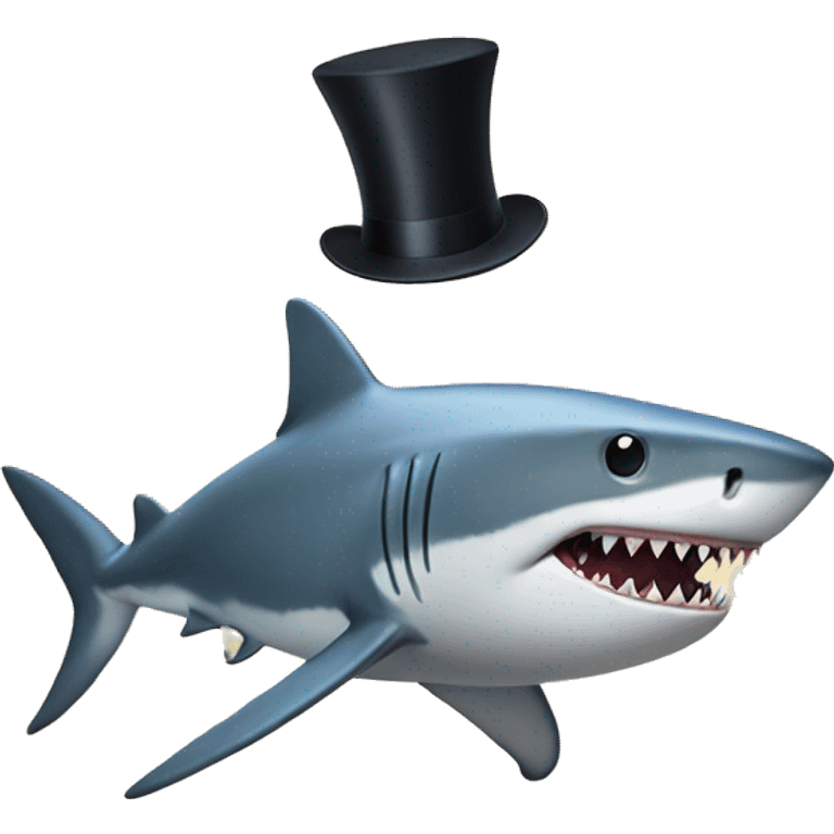 Shark with a top hat emoji