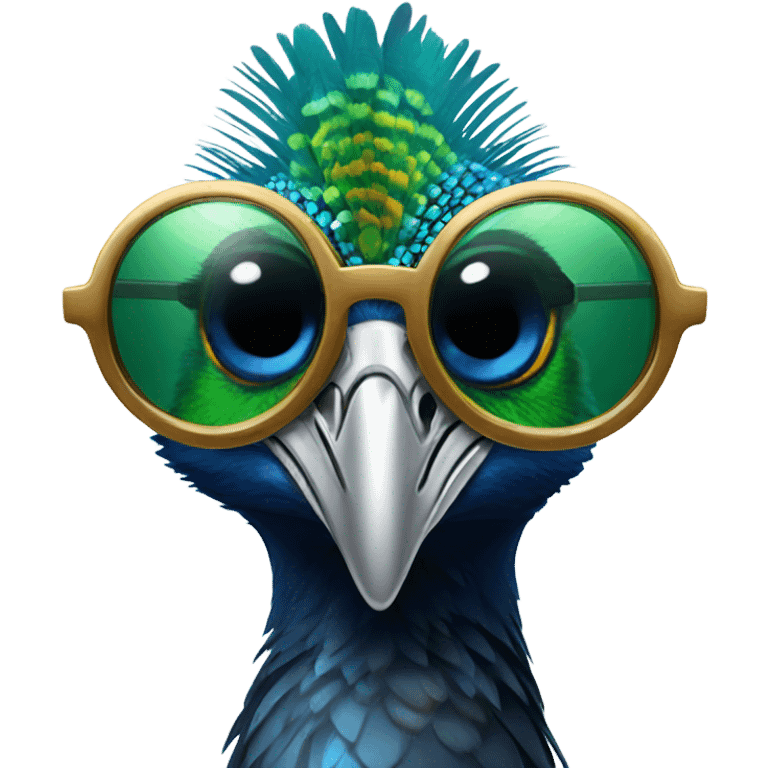 Peacocks with sunglasses  emoji