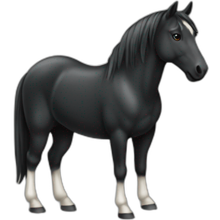 caballo color negro  emoji