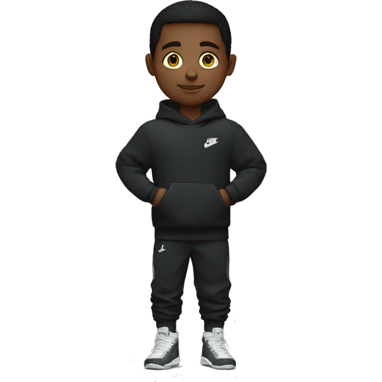 garçon noir avec un pull nike emoji